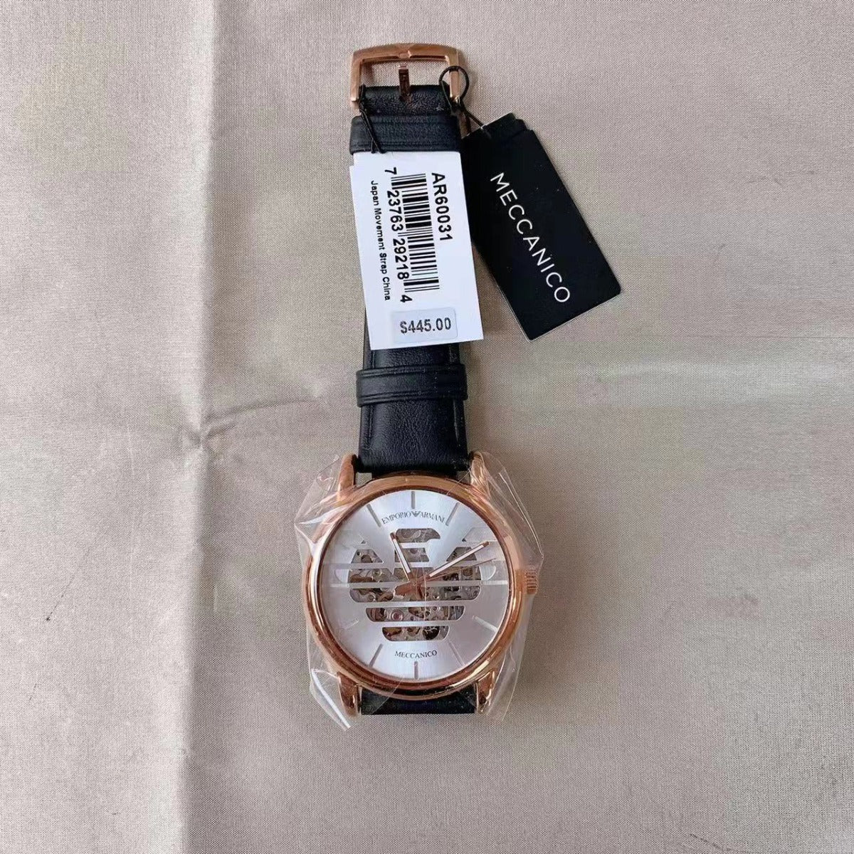 Emporio Armani AR60031 Three-Hand Black Leather Watch Emporio Armani AR60031 Three-Hand Black Leather Watch